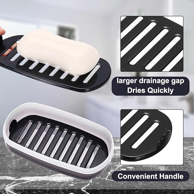 PATIKIL Travel Soap Case, Leakproof Soap Box Container with Lid Portable Bar Soap Holder for Indoor Outdoor Traveling, Camping Gym Bathroom, White Large