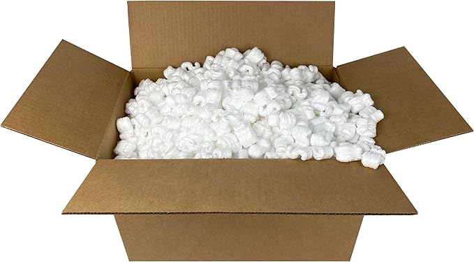 White Packing Peanuts, 3.5 Cubic Feet, S Shaped Cushion For Shipping, Storage & Void Filling, Regular Packing Peanuts, S Shaped