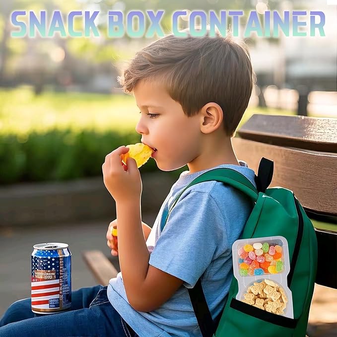 BADBLUE 11 Sets Reusable Snack Containers with Lids, Double Compartment Condiment Containers, Small Sauce Dipping Containers, Grab and Go Snack Box Container for Kids & Adults