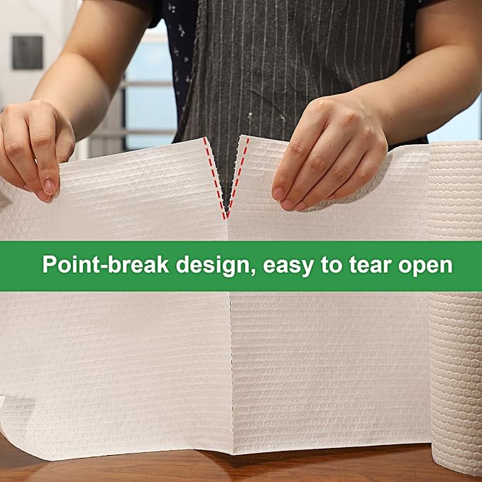 Kitchen Disposable Cloths – Wet/Dry Dish-Use Dishcloth, Super Durable, Reusable Paper Towel – Used for Various Cleaning Scenarios – 4 Roll 200 Sheets （White）