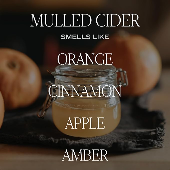 Sweet Water Decor Mulled Cider Candle - Fall Scented with Cinnamon, Icing and Cinnamon Buttery Pastry for Home - Fall Soy Candles with 40 Hours Burn Time - 9Oz Gold Lid Clear Jar Mulled Cider Scents