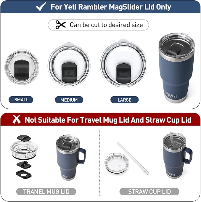 Silicone Straw for Yeti Rambler, 2PCS Reusable Straws & 1 Cleaning Brush for Yeti 30/20 oz Tumbler with Magslider Lid, Adjustable Drinking Straws Accessories Patent Pending (Seafoam)