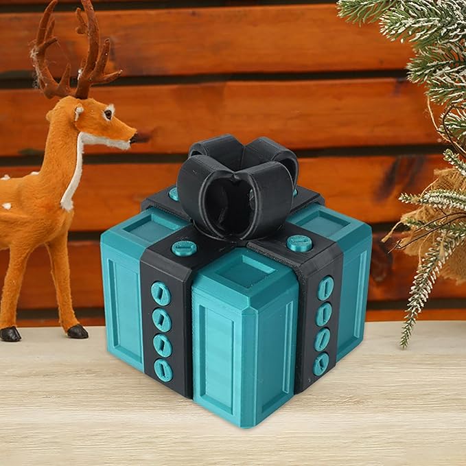 The Prank Box Funny Christmas Gifts Box Annoying Hilarious Screw Challenge with Surprise 3D Printed Screw Gifts Boxes Ideal for Birthday, Christmas (Sky blue and black)