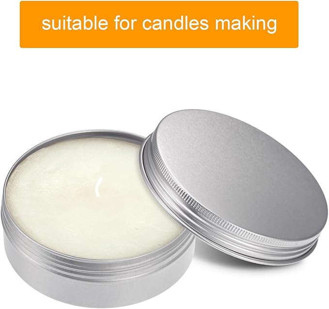 TecUnite 24 Pcs 4 oz Metal Tin Cans Aluminum Round Tin Containers Empty Cans with Screw Lid for Candle Storage Cosmetic Sample Travel Salve Cream