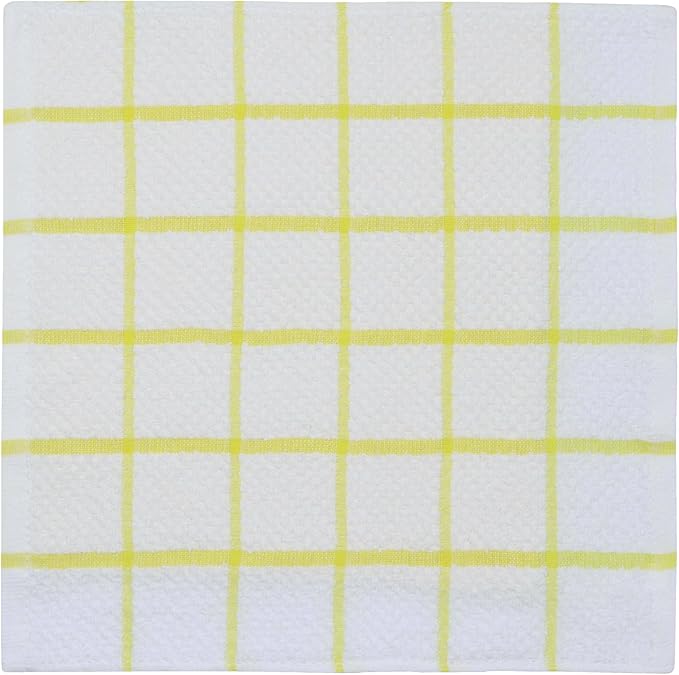 Cleaning Rags Cleaning Cloths for Cleaning House, Cotton Dish Cloths Dish Rags for Washing Dishes, Set of 8, Light and Soft Terry Kitchen Washcloths Kitchen Rags,12 Inch x 12 Inch (Yellow Set)