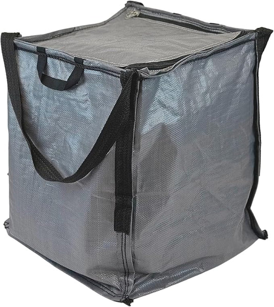 DURASACK Heavy Duty Storage Tote Bag with Zipper Top 22-Gallon Rugged Woven Polypropylene Moving Bag, Reusable Self-Standing Design, Holds up to 500 Pounds, Single, Gray