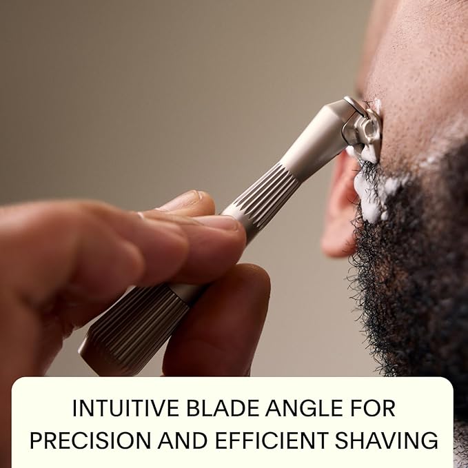 Leaf Shave | Twig Razor, Mercury - All-Metal, Eco-Friendly Shaver for Men & Women; Includes 5 Stainless Steel Single-Edge Blades; Recommended for Face Shaving Lighter Hair and Sensitive Skin