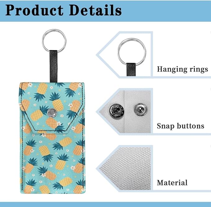 Pineapple Purse Tissue Packs Canvas Portable Tissue Holder with Hanging Rope Travel Tissue Holder Decorative Tissue Packs for Coins Key