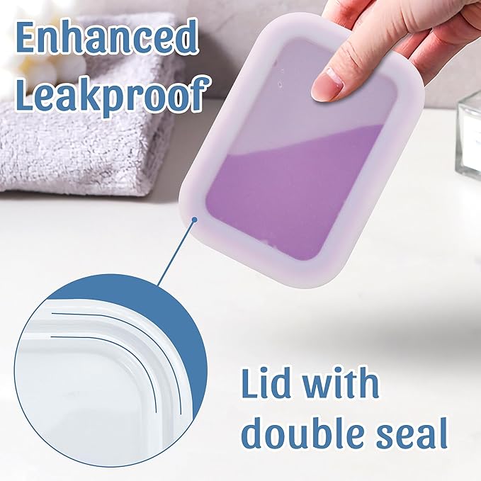 OZNER Leak Proof Travel Soap Container (Purple) - Silicone Soap Case with Drainage Pad, Compact Shatterproof Dish for Travel, Camping, Gym, Dorm, Bathroom Organizer