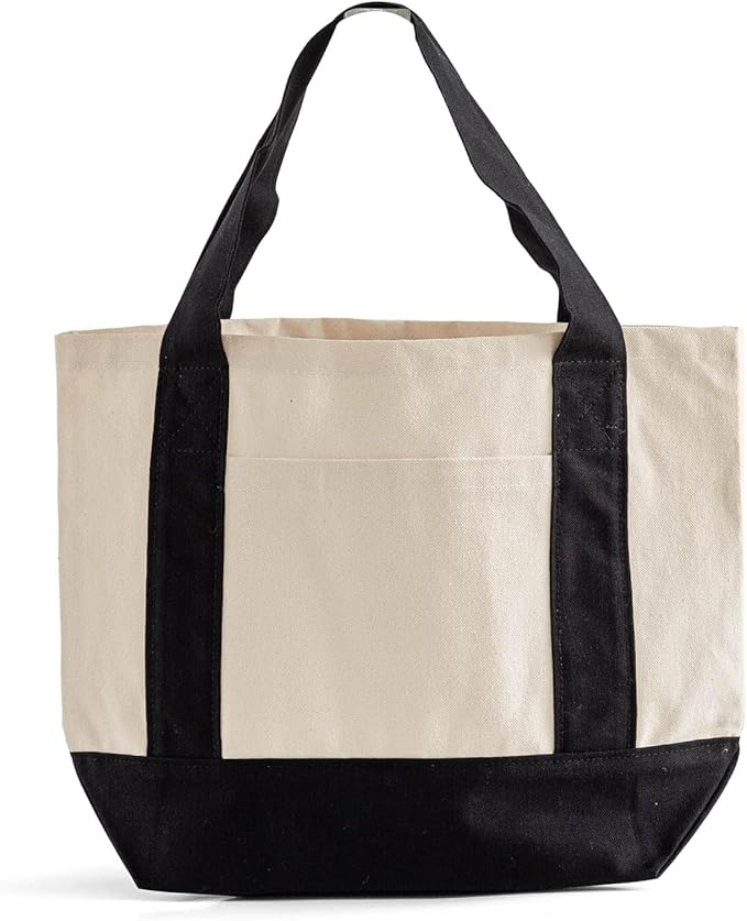 12 Pack Mini Iconic Canvas Shopping Bags with Gusset – Reusable Eco-Friendly Tote Bags with Handles