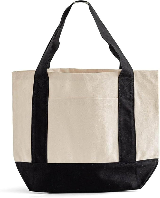12 Pack Mini Iconic Canvas Shopping Bags with Gusset – Reusable Eco-Friendly Tote Bags with Handles