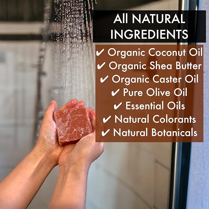 Natural Amor All-Natural Handmade Organic Soap Bar Set, Rose Honey Amor Soap Kit with pure Essential Oils, Gentle Body & Facial Soap for Unisex-adult,Total 8.6 oz, Made in USA, 2 Pack