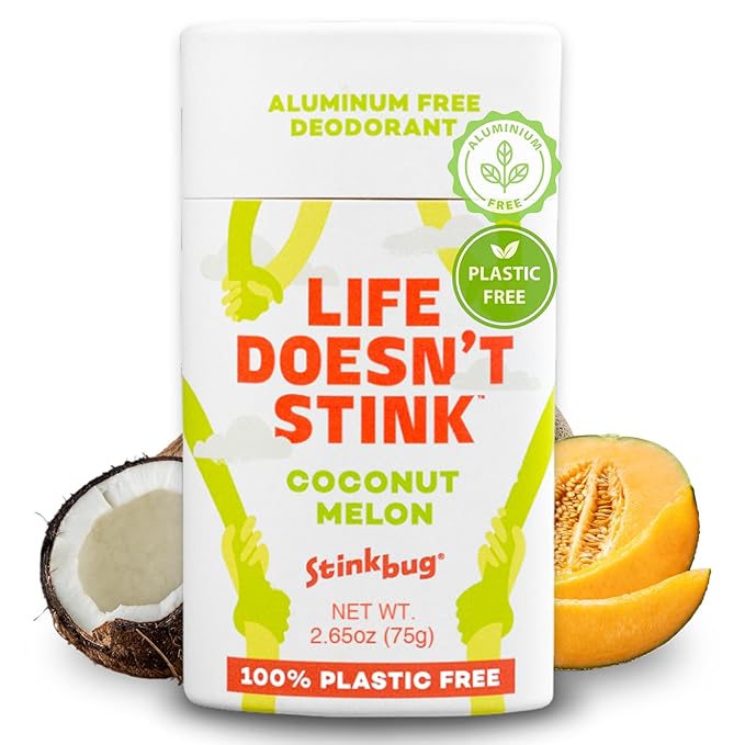 Stinkbug Naturals Organic Plastic & Aluminum Free Deodorant Stick with Coconut Melon and Coconut Oil, 2.65 Ounce, Pack of 1