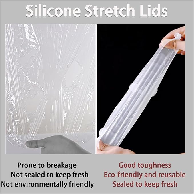 6 Pcs Silicone Stretch Lids Reusable and Durable Silicone Container Covers for Food Storage Expandable Bowl Covers Dishwasher & Freezer Safe (2.56in)