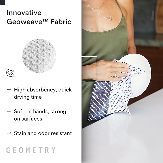 GEOMETRY Kitchen Dish Cloths - Quick Dry Dishcloths for Kitchen - Premium Dish Rags with Geoweave - 3-Pack Set Tiny Petals