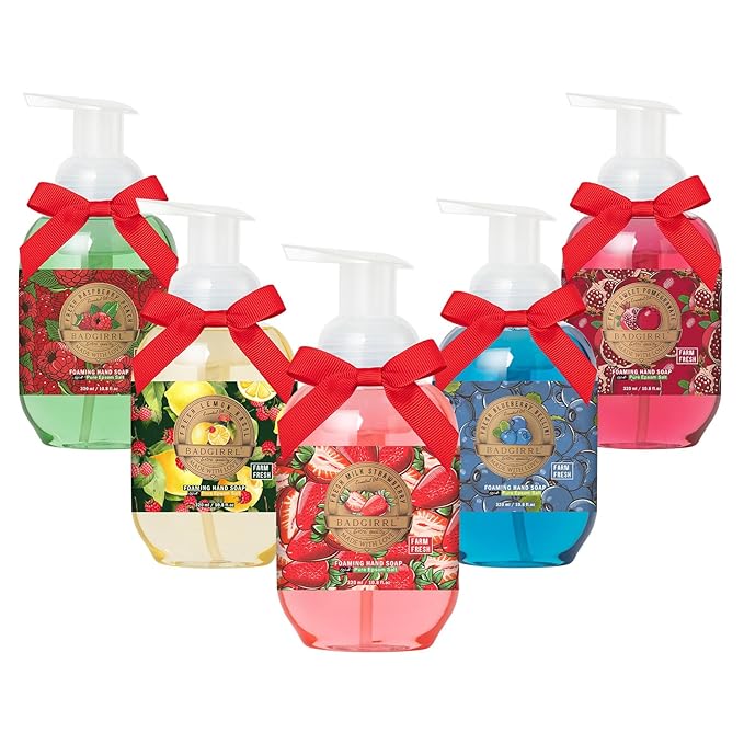 Foaming Hand Soap with Epsom Salt Collection 10.8 Fl Oz Each (5-Pack) Deep Moisture Gift Set with Shea Butter & Essential Oil Skin Cleanser Set Moisturizing Gift Sets for Christmas, Birthday Gift