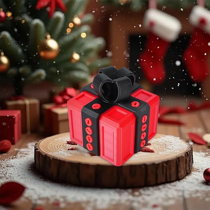 The Prank Box Funny Christmas Gifts Box Annoying Hilarious Screw Challenge with Surprise 3D Printed Screw Gifts Boxes Ideal for Birthday, Christmas (Red and black)