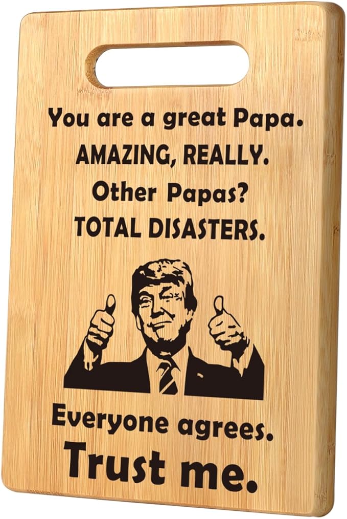 Funny Papa Gifts for Grandpa, Gifts for Dad Christmas, Best Papa Gifts from Grandkids, Papa Birthday Gifts for Grandfather, Father, Step Dad, Unique Gift for Papa Cutting Board