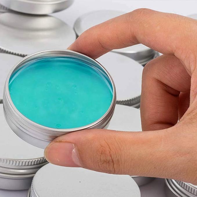 1 Ounce Aluminum Tin Jar Refillable Containers 30ml Aluminum Screw Lid Round Tin Container Bottle for Cosmetic,Lip Balm, Cream, 24 Pack