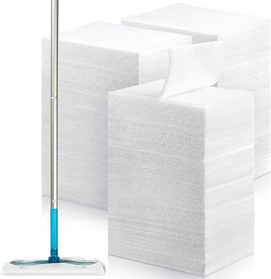 Hoolerry 300 Count Dry Sweeping Cloths Dry Mop Refills Sweeper Dusting Cloths Disposable Duster Refills Floor Mop Pads, 11.81 x 8.66 inch