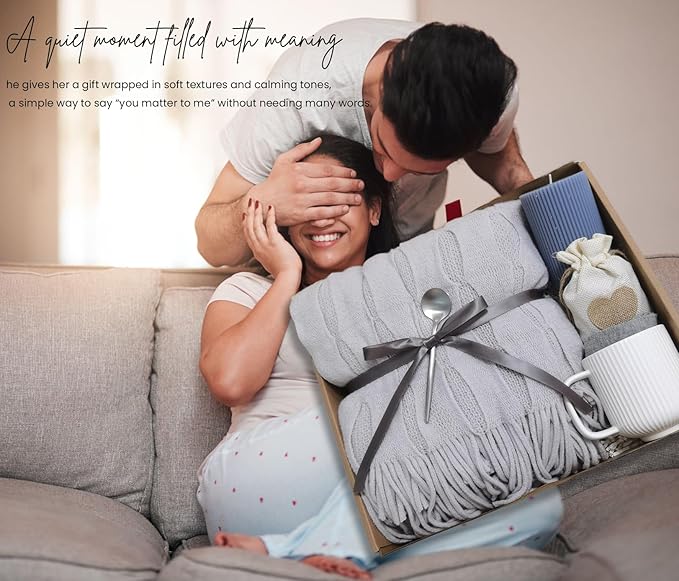 Get Well Soon Gift Basket for Women - Self Care Package - After Surgery, Sympathy Gift for Loss of Loved One, Thinking of You/ Mothers Day/ Grief /Bereavement /Miscarriage Gifts for Women (Light gray)