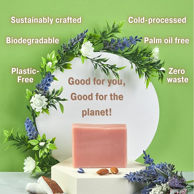 Natural Lavender Soap (4-Pack) | Crafted with Pure Essential Oils | Calm & Moisturizing Natural Vegan Soap for Body, Face & Hands | Chemical Free | Handmade in the USA