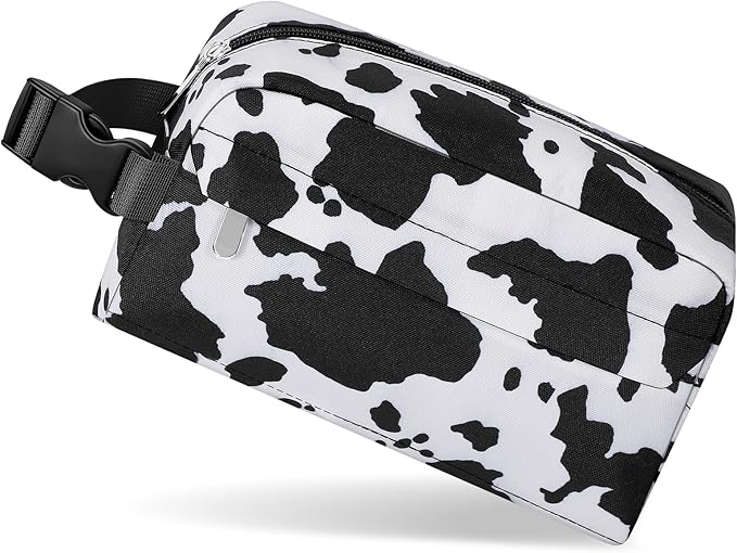Small Insulated Snack Bag Lunch Box,Collapsible Reusable Small Lunch Bag with Snap Buckle Handle for Beach Travel Picnic,Cow Print 5-Can(3L)