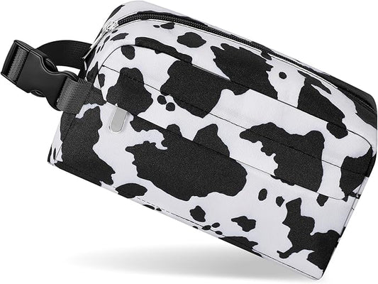 Small Insulated Snack Bag Lunch Box,Collapsible Reusable Small Lunch Bag with Snap Buckle Handle for Beach Travel Picnic,Cow Print 5-Can(3L)