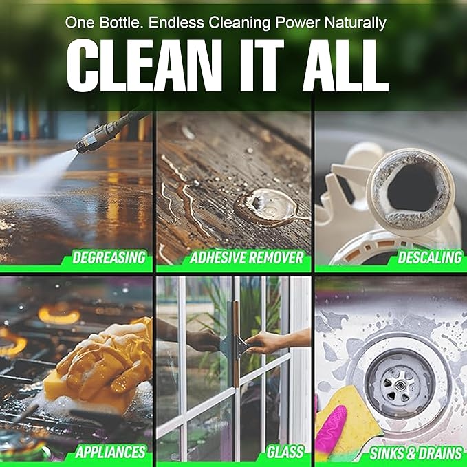 Eco Solutions All Purpose Vinegar Cleaning Solution is a Multi Use Home & Garden Cleaner, 20% Vinegar concentrate - 1 L Spray Bottle