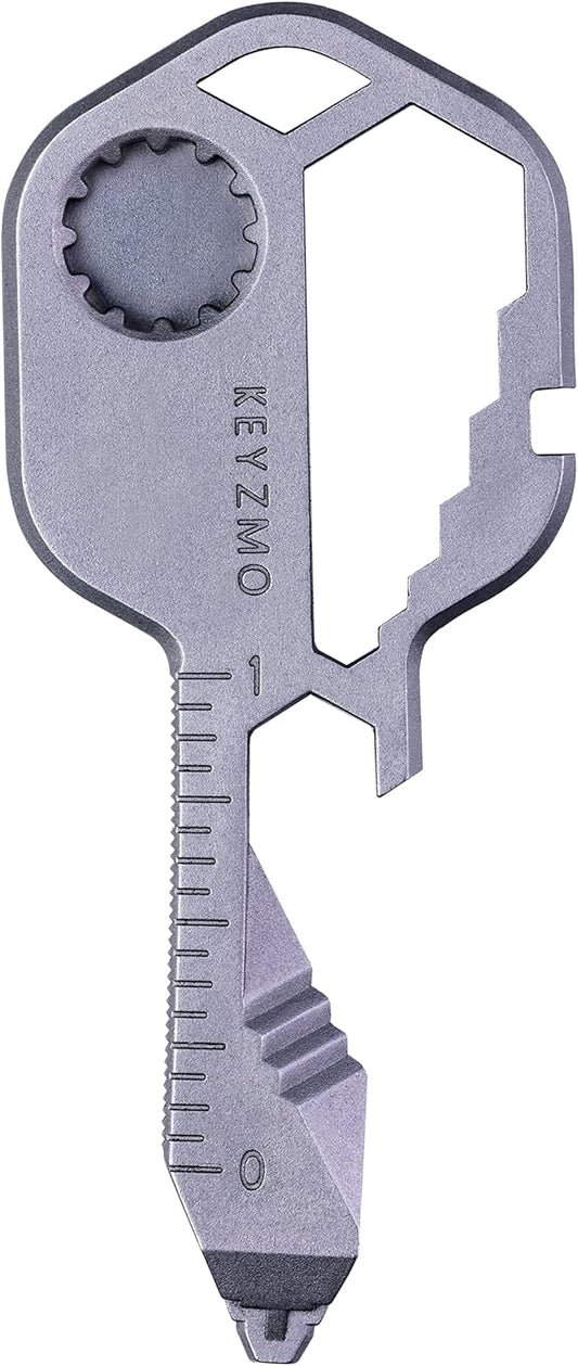 Key Shaped Pocket MultiTool, Small 16-in-1 Ultimate Utility Kit, Made with Lightweight Stainless Steel, TSA Compliant