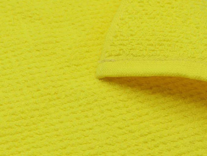 Cleaning Rags Cleaning Cloths for Cleaning House, Cotton Dish Cloths Dish Rags for Washing Dishes, Set of 8, Light and Soft Terry Kitchen Washcloths Kitchen Rags,12 Inch x 12 Inch (Yellow Set)