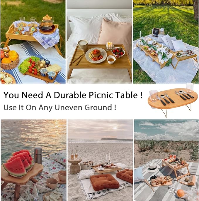 Hap Tim Wicker Picnic Basket Set for 2 with Mini Folding Wine Picnic Table & Large Insulated Cooler Bag & Cutlery Service Kits for 2 Person, Couples Gifts, Wedding Gifts (Y2209-2-GR)