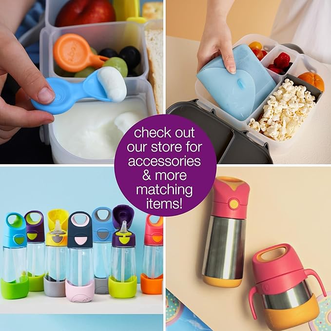 b.box Mini Lunch + Snack Containers (Lilac Pop): 2-Pack Set Includes Lunch Box (4 1/4 Cup Capacity) & Snack Box (1 3/4 Cup Capacity). Easy Open Bento Containers, School Supplies