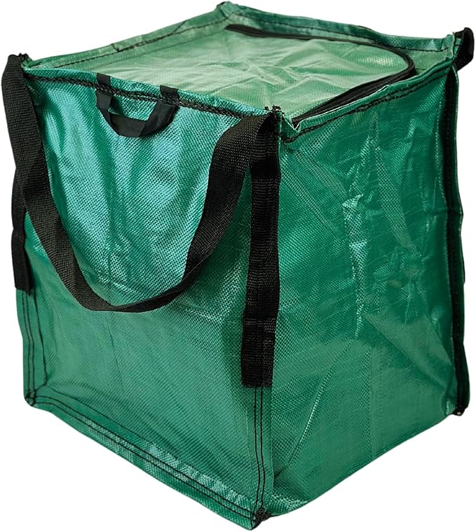 DURASACK Heavy Duty Storage Tote Bag with Zipper Top 22-Gallon Rugged Woven Polypropylene Moving Bag, Reusable Self-Standing Design, Holds up to 500 Pounds, Single, Green