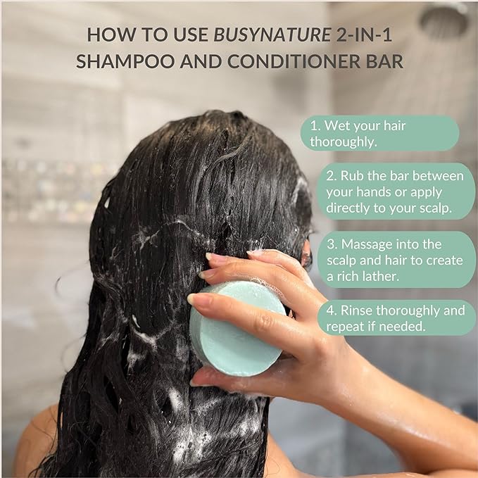 Biotin 2-in-1 Shampoo and Conditioner Bar, Repairing & Volumizing, Fortifies Weak Strands, Sulfate-Free, Vegan, 1 Bar (100 g)