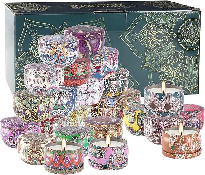 Candvent Calendar 2025 Adult Women, 24 Day ScentedCandle Countdown to Christmas Calendar with HolidayScents Xmas Suprise Gifts for Mom Grandmother Wife(24 Pack)