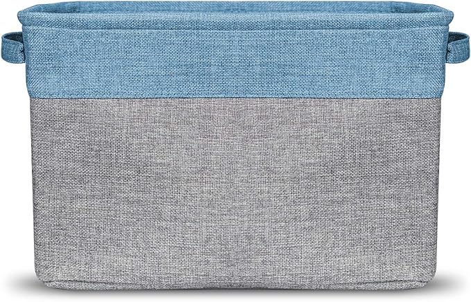 Sorbus Cubby Storage Organizer 15 Inch - Big Sturdy Collapsible Storage Bins with Dual Handles - Foldable Baskets for Organizing - Decorative Storage Bins for Shelves at Home & Office - 3 Pack| Aqua