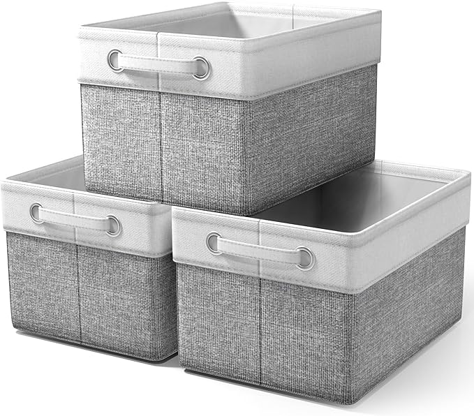Sorbus Fabric Storage Bins for Shelves - 15 Inch Sturdy Collapsible Storage Bins with 2 Handles, Foldable Baskets for Organizing Home, Closets, Shelf, Toys, Clothes, Large Decorative Storage Baskets
