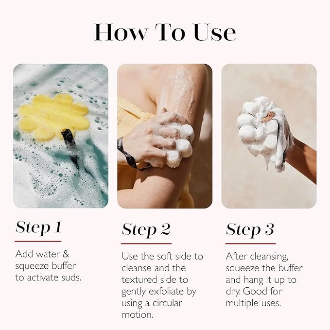 Spongelato Loofah Exfoliating Body Scrubber by Spongelle | Infused with Body Wash | Bath & Shower Loofah for Women | 14+ uses | Limone (Lemon) Gelato Inspired