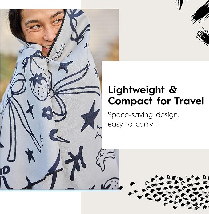 GEOMETRY Micro-Loop Beach Towel – Spring & Summer Collection – Quick-Dry, Sand-Resistant, Ultra-Absorbent Compact Towel for Beach & Travel (Abstract Life)