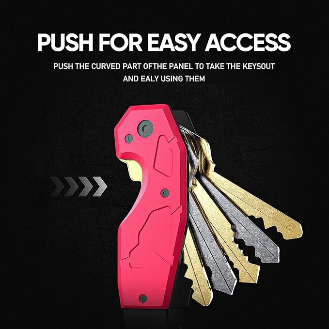 Compact Metal Aluminum Key Organizer, Minimalist Innovative Keyholder-Car Key Chain, Smart KeyChains Key Case up to 6 Keys