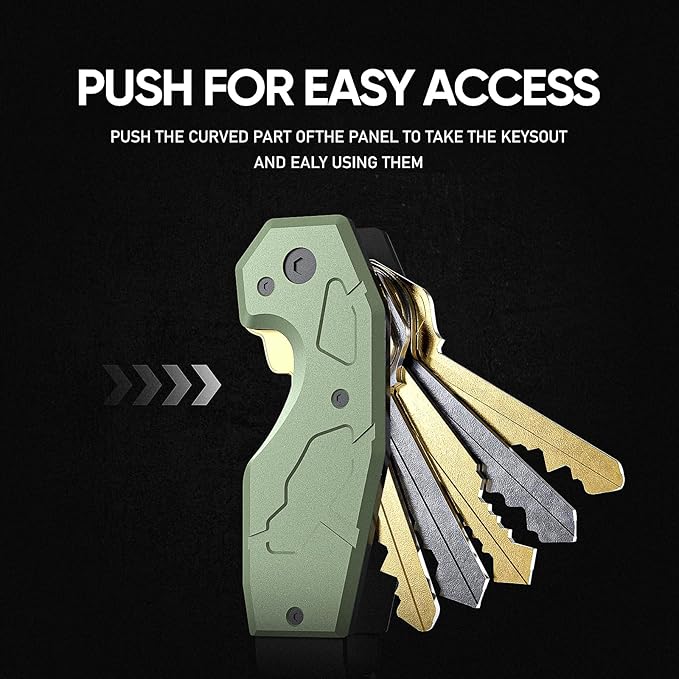 Compact Metal Aluminum Key Organizer, Minimalist Innovative Keyholder-Car Key Chain, Smart KeyChains Key Case up to 6 Keys