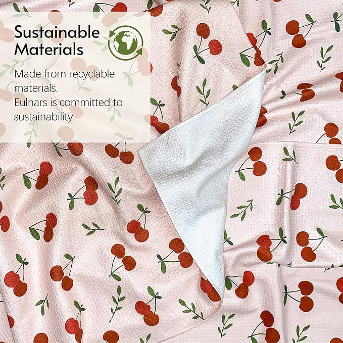 Kitchen Towels, 18" x 30" Tea Towels for Kitchen, Quick Dry Dish Towels for Kitchen Drying, Daisy Whimsy Series, 2-Pack