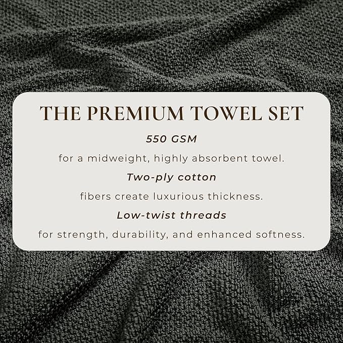 Dark Grey Bath Sheets - 100% Cotton Oversized 2 Pack 68x35 Extra Large Towel Set - Absorbent, Quick-Drying, Durable Oversized Bath Towel for Bathroom Décor