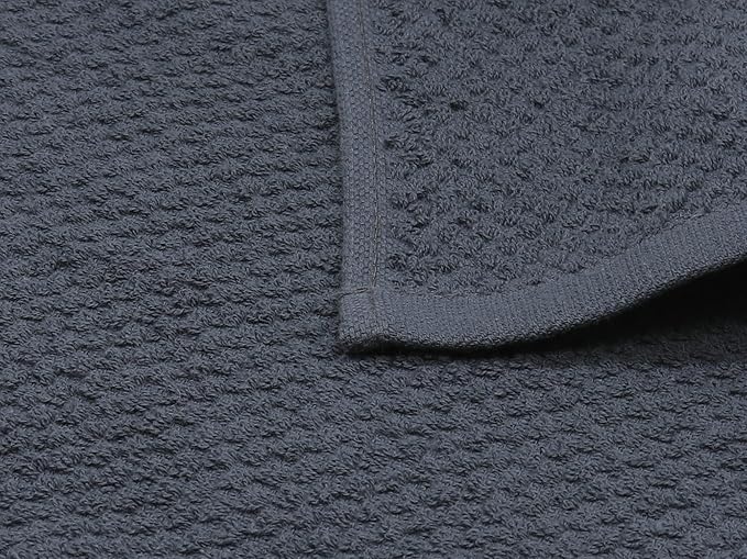 Cotton Dish Towels for Kitchen Drying Dishes, Set of 3, Terry Kitchen Hand Towels, Light and Soft Tea Towels for Baking, 15 Inch x 25 Inch (Grey Set)
