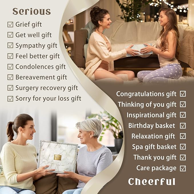 Gift Baskets for Women,11PC Care Package with Moon Lamp,Grief,Get Well Soon After Surgery,Birthday,Think of You,Thank You,Sympathy