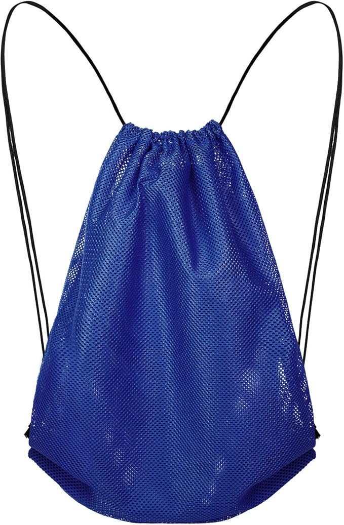 Frienda Mesh Drawstring Backpack Bag Multifunction Mesh Bag for Beach Swimming Gym Clothes, Travel, Workout Gear (Dark Blue)