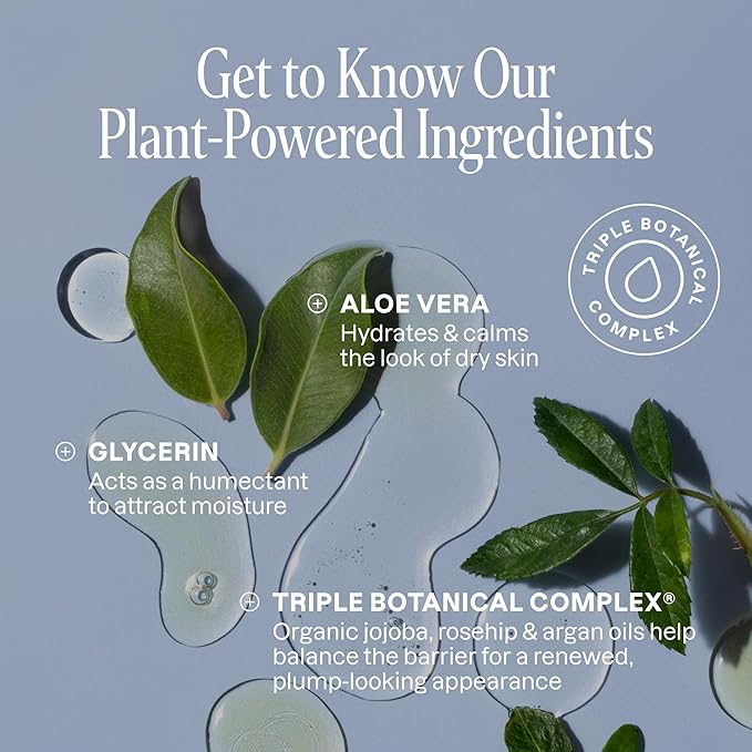 Cliganic Hydrating Gel Cleanser with Triple Botanical Complex® – Gentle Face Wash with Jojoba Rosehip Argan Oils Removes Makeup & Impurities Aloe Vera Glycerin for Balanced Glowing Skin 8oz 2 PACK