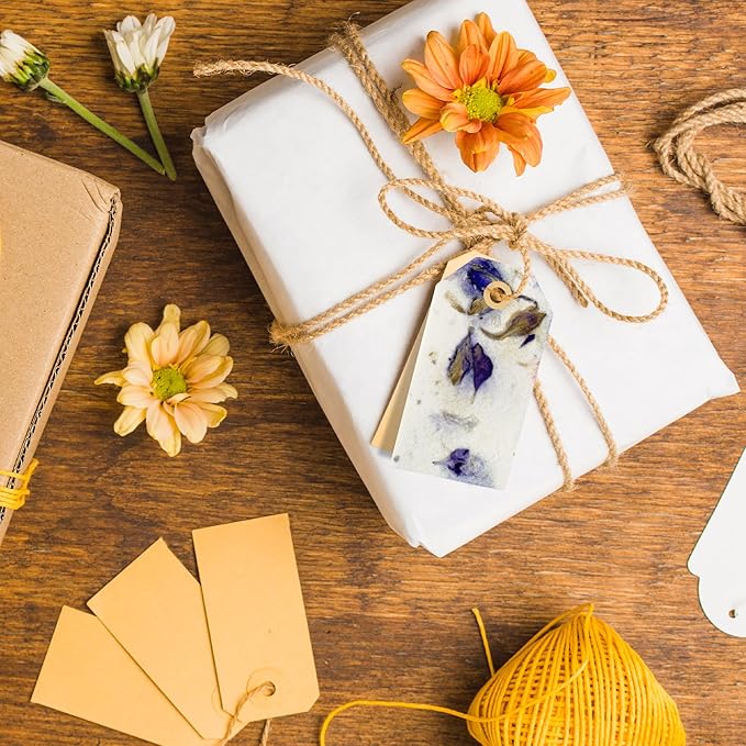 50Pcs Plantable Pink Seed Paper Tags with Wildflower Seeds, Writable & Plantable Gift for Moms, Plant Lover, Teachers, Ideal for Weddings, Baby Shower Favors, Memorial, & Celebrations