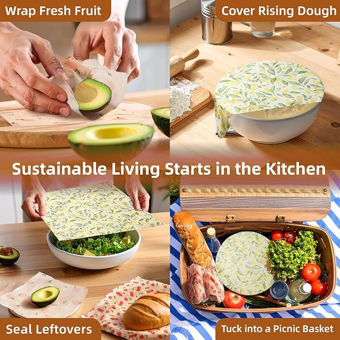 Natural Beeswax Food Wrap Set